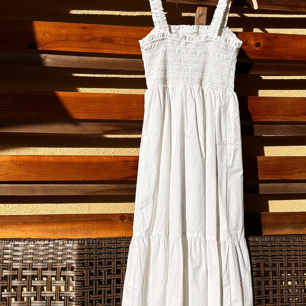 GAP White 100% Cotton Maxi Summer Dress Size Small Petite - Picture 4 of 6